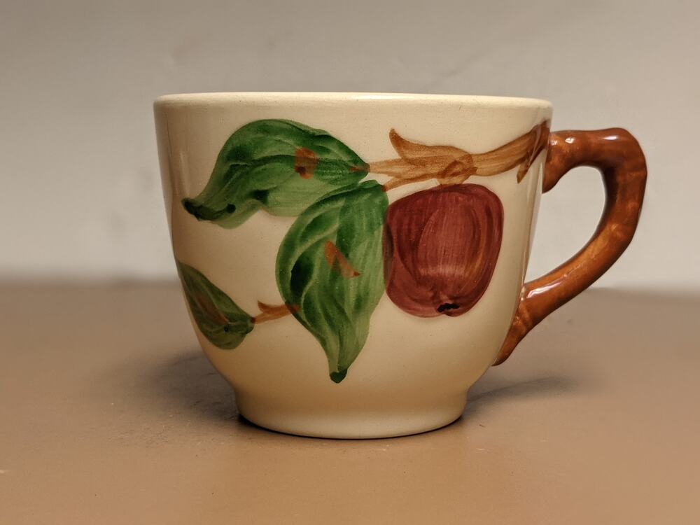 Vintage Ceramic Mug Franciscan Ware Apple 40s Fruit Tree Design Branch Handle